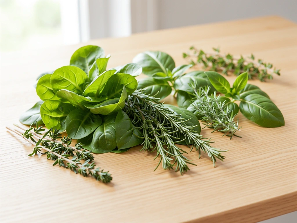 Tuoreet raaka-aineet symboloivat puhdasta dataa